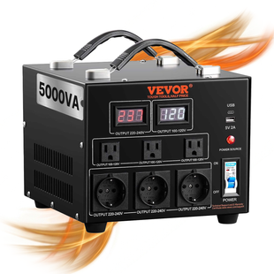 Трансформатор перетворювач напруги 5000 Вт VEVOR 110В/220В двонаправлений з USB 8 розеток MK840349935621 фото