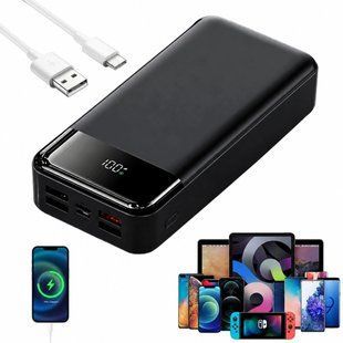Портативный аккумулятор 50 000 мАч, 22,5 Вт с USB-C, быстрой зарядкой, дисплеем и светодиодным фонариком 6974116364834 фото