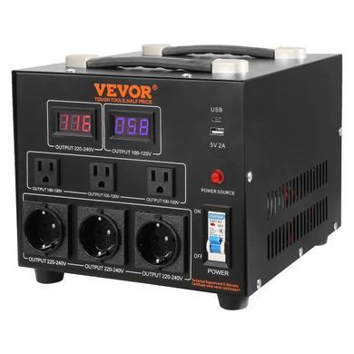 Трансформатор перетворювач напруги 5000 Вт VEVOR 110В/220В двонаправлений з USB 8 розеток MK840349935621 фото