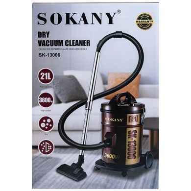 Пилосос Sokany SK-13007, професійний, 4000 Вт, 17000 Па, з контейнером 28 л 2355584675 фото