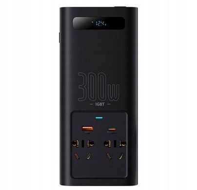 Автомобільний інвертор Baseus 300W 220V чорний перетворювач напруги 1710508587 фото